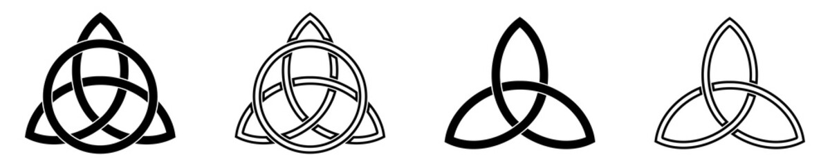 Celtic trinity knot vector icons set on white background. Celtic trinity symbol. Vector 10 EPS.