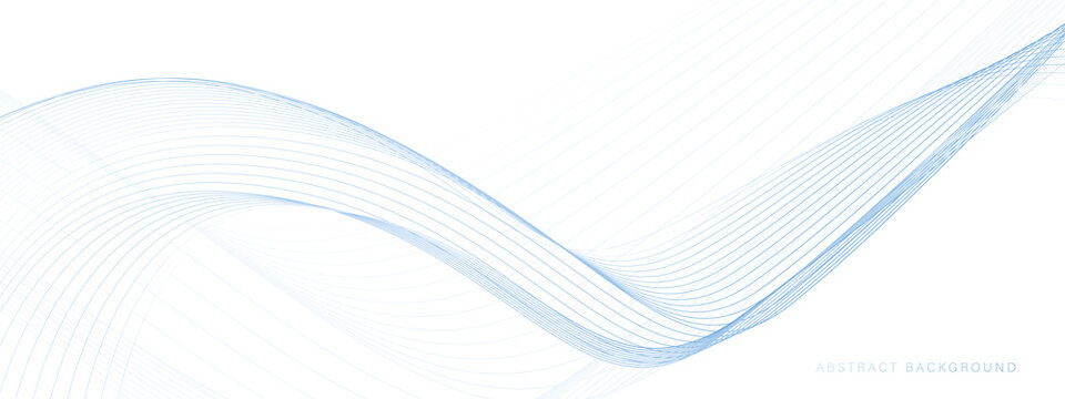 Abstract blue lines wavy on white background. Futuristic technology digital hi tech concept. Vector illustration