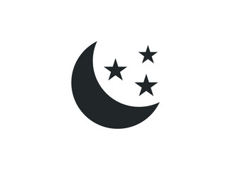 moon and stars icon vector design template
