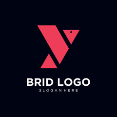 Initial Letter y with bird logo design. - obrazy, fototapety, plakaty