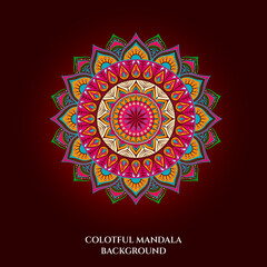 Colorful mandala beautiful design template. Islam, Arabic, Indian,