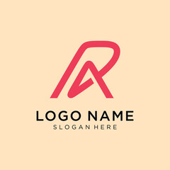 Letter RA or AR logo design template.