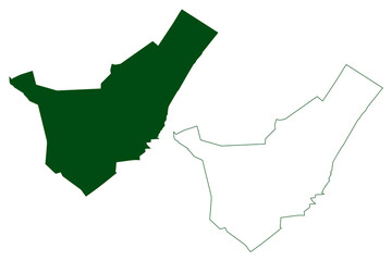 Frontera municipality (Free and Sovereign State of Coahuila de Zaragoza, Mexico, United Mexican States) map vector illustration, scribble sketch Frontera map