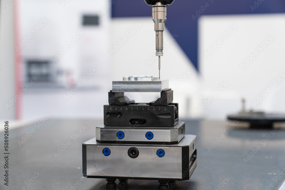 Poster Infrared sensor for measuring parts. Quality evaluation on a modern factory