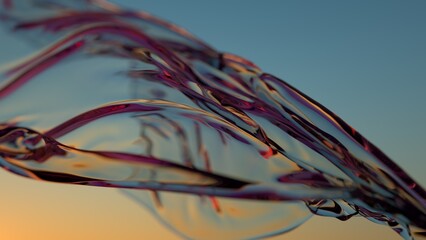 Obraz na płótnie Canvas corrugated glass or water in sunlight 3d render