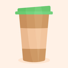 Delicious coffee paper cup icon. Drink vector illustration design