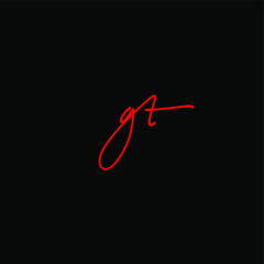 Obraz premium initials letter Gthandwriting logo vector template