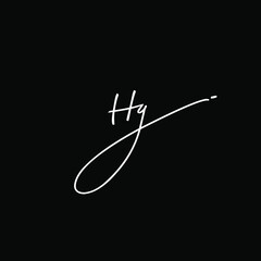 initials letter Hg handwriting logo vector template