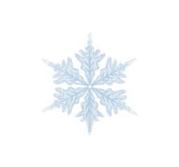 watercolor snowflake illustration. Holiday traditional decoration, sign of winter, cold weather, symbol of unique beauty. Hand painted drawing, isolated on white background.