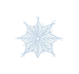watercolor snowflake illustration. Holiday traditional decoration, sign of winter, cold weather, symbol of unique beauty. Hand painted drawing, isolated on white background.