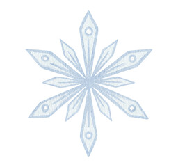 watercolor snowflake illustration. Holiday traditional decoration, sign of winter, cold weather, symbol of unique beauty. Hand painted drawing, isolated on white background.