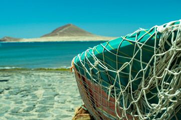 fishing nets on the beach