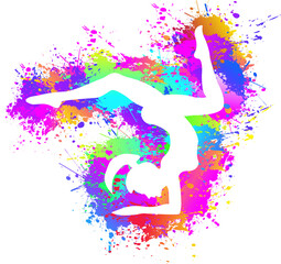 Yoga logo design. Colorful Sport Fitness Concept. Vector illustration.