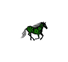 Fototapeta na wymiar A horse in the style of Celtic symbols. Great for those who want an original and special logo unlike the others.