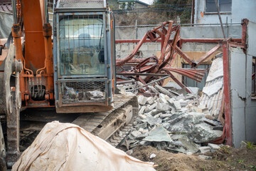 住宅解体の写真。解体工事のイメージ。