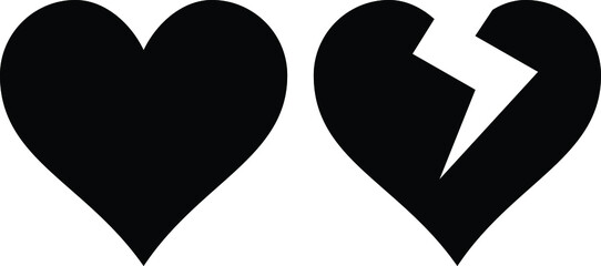 heart broken icon. broken heart sign. heart crack logo illustration - obrazy, fototapety, plakaty