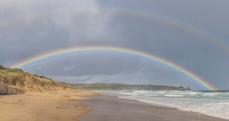 Double Rainbow at Cape Woolamai beach, Phillip Island