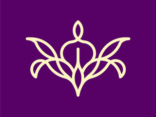 Abstract flower logo, stylized aesthetic lily