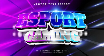 Esport gaming 3d editable text effect, suitable for gaming themes.