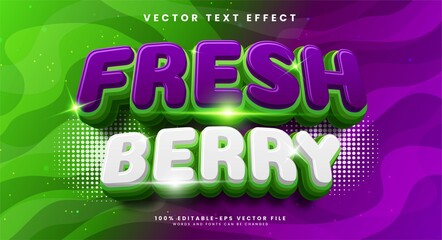 Fresh berry 3d editable text effect, suitable for fresh juice themes. © Niestart Creation