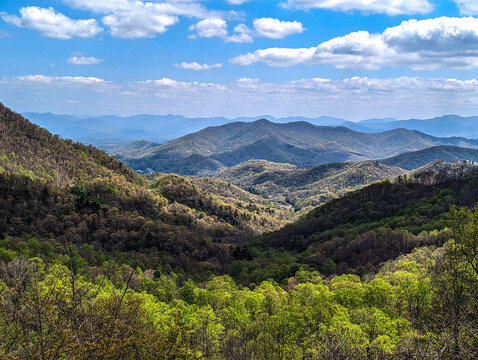 Nantahala national forest scenic mountain ovelook in north carolina