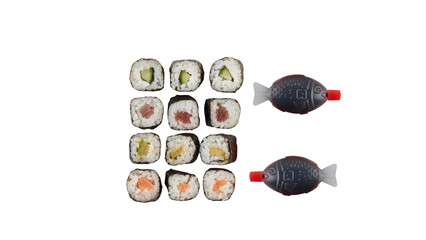 Japanese sushi rice isolated on white background