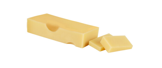 Cheese isolated on white background with clipping path
