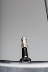 Nipple on bicycle rim for tubeless system Macro