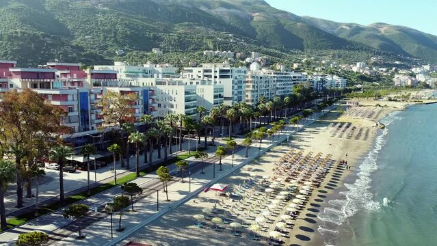 Early morning on the embankment of Vlore
