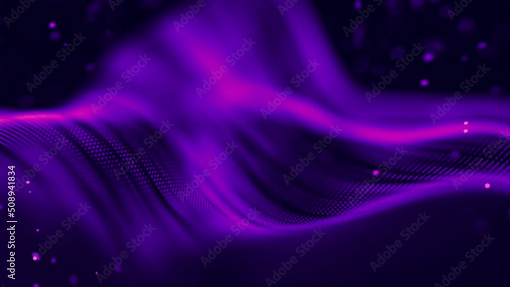 Canvas Prints wave abstract purple wave animation. seamless loop 4k. purple technology background.