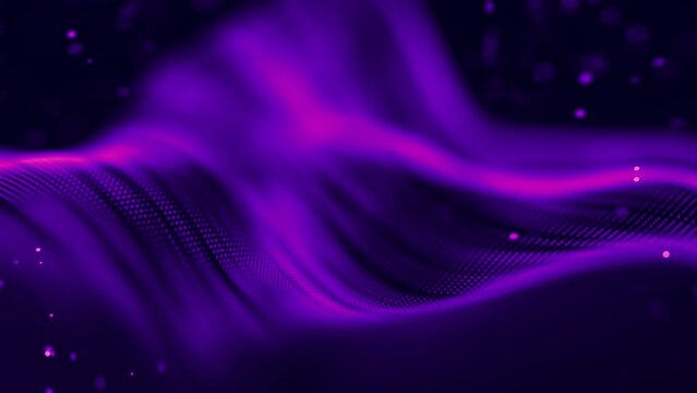Wave abstract purple wave animation. Seamless loop 4k. Purple technology background.