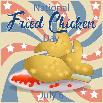 National Fried Chicken Day Vector Illustration