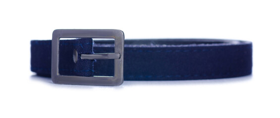 Black belt accessory on white background isolation