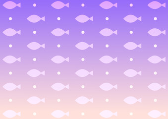 背景　お魚パターン　紫グラデーション