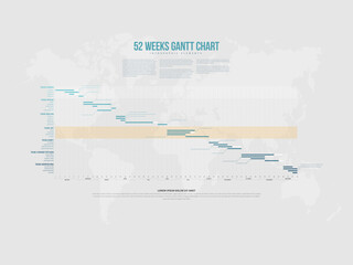 52 Weeks Gantt Infographic