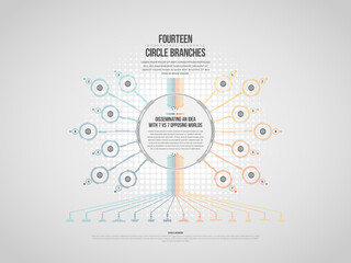 Fourteen Circle Branches Infographic