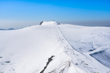 Fototapeta na wymiar Summer day on the glacier of Zermatt, Switzerland