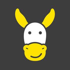 Donkey glyph icon. Farm animal vector illustration