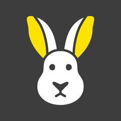 Rabbit glyph icon. Farm animal vector illustration