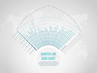 Quarter Line Bars Chart Infographic