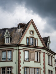 Storks nesting on Munster down town building