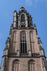 Built in the 15th century, 98-meter high Onze Lieve Vrouwetoren (Our Lady tower) or Langejan (Long John) is the third-tallest church tower in the Netherlands. Amersfoort. the Netherlands.