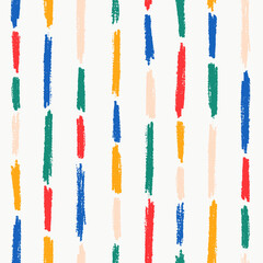 Abstract seamless pattern with color hand drawn strokes