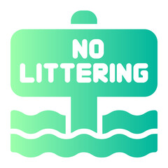 no littering gradient icon
