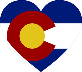 Obraz premium Flag of US federal state of Colorado within a heart shape