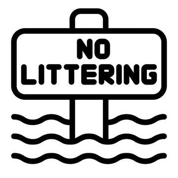 no littering line icon