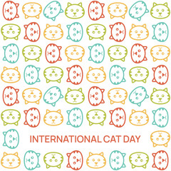 Fototapeta premium International cat day. Vector card.