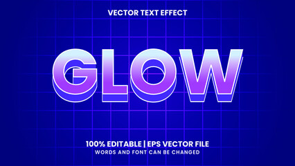 Futuristic glow text effect eps editable