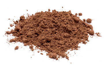 Fototapeta na wymiar Pile of Cocoa powder isolated on white background. 
