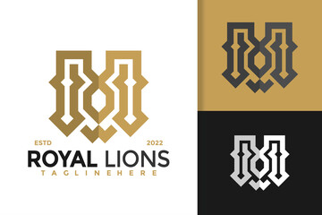 Royal Lion Creative Logo Design Vector Template
